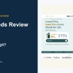 Leanmeds website or product material beside a ZeroThought review title.