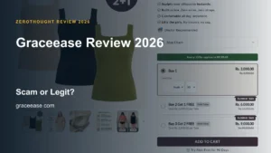 Graceease website or product material beside a ZeroThought review title.