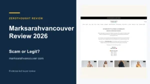 Marksarahvancouver website or product material beside a ZeroThought review title.