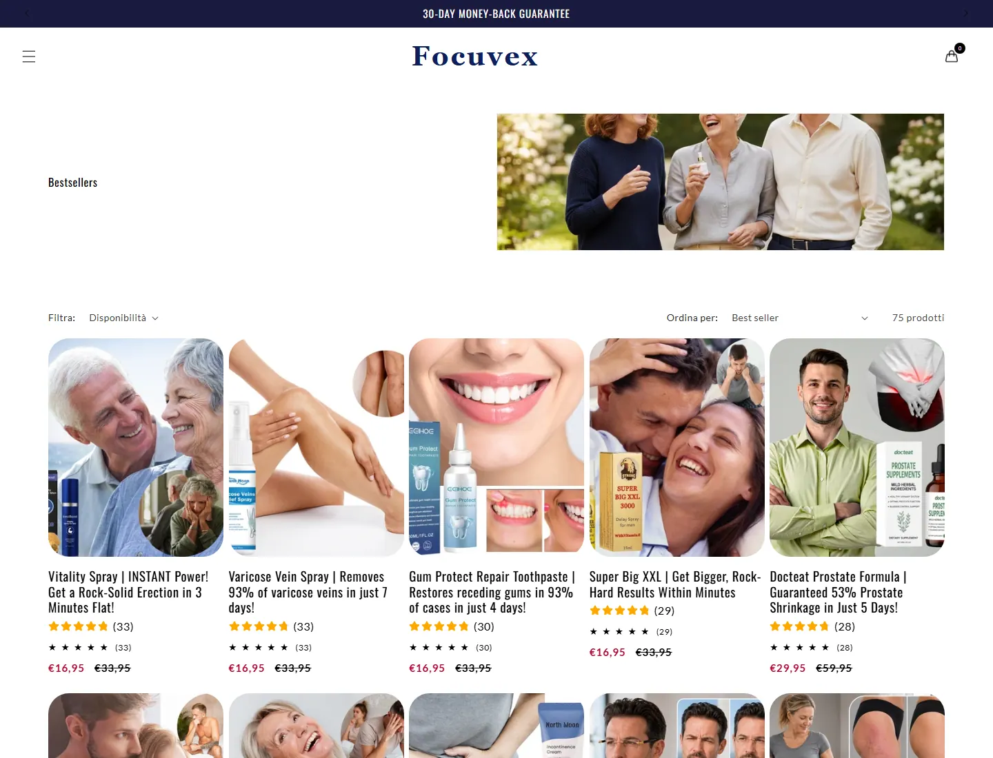 focuvex.com page captured during the ZeroThought investigation