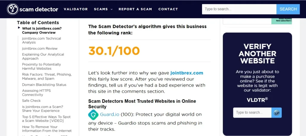 JointBrex Review 2026 feature image showing the supplement bottle with a warning icon and Scam or Legit text