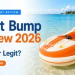 Float Bump Review 2026 featured image showing an orange and white motorized inflatable pool float in clear water