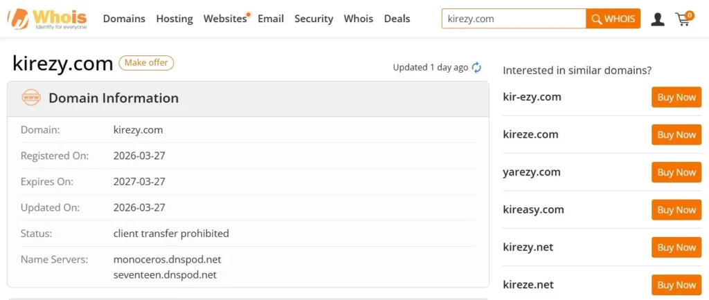 Kirezy com Review 2026 featured image showing a fashion model with Scam or Legit review text