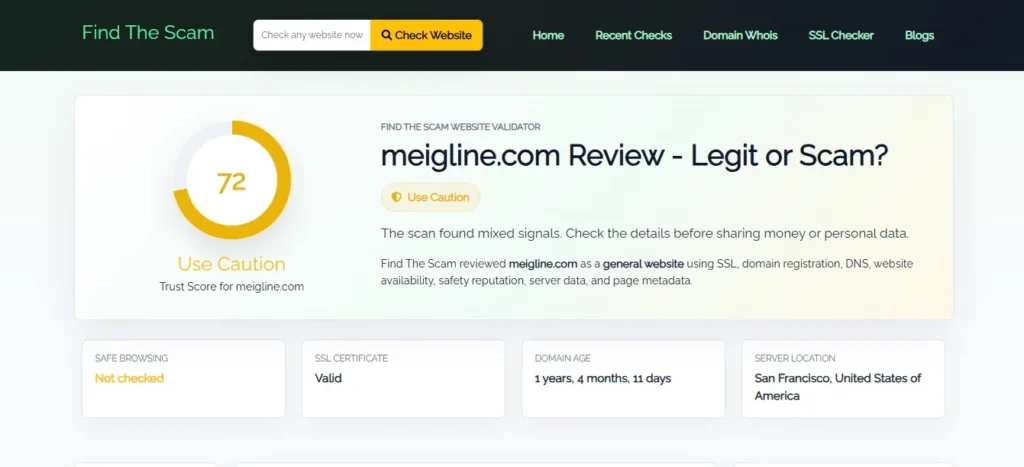 Meigline Review 2026 featured image examining whether the online shopping website is scam or legit