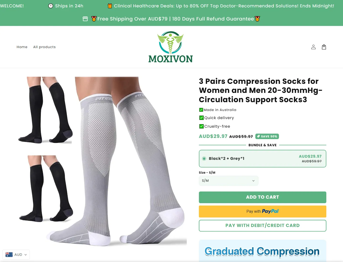 3 Pairs Compression Socks for Women and Men 20-30mmHg-Circulation Supp – moxivon page captured during the ZeroThought investigation