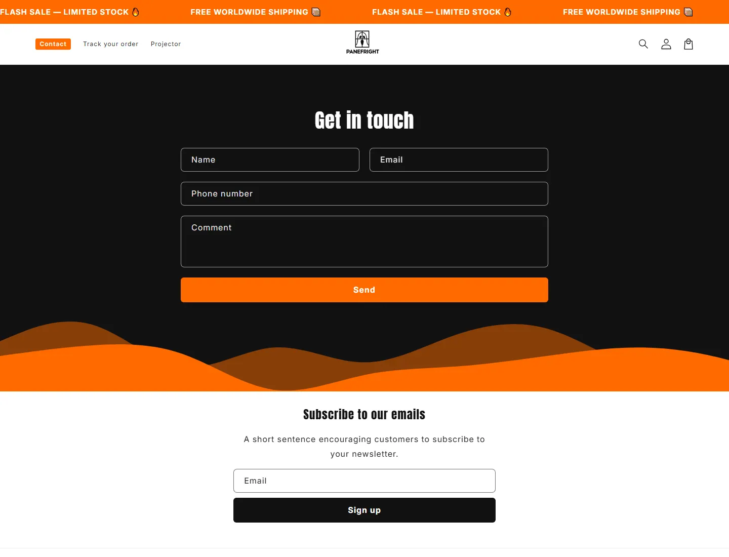 Contact – PANEFRIGHT page captured during the ZeroThought investigation