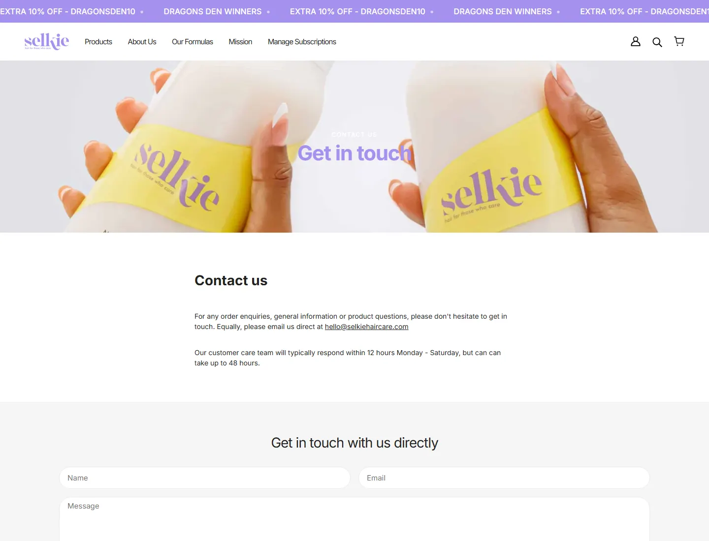 Contact Us | Selkie page captured during the ZeroThought investigation