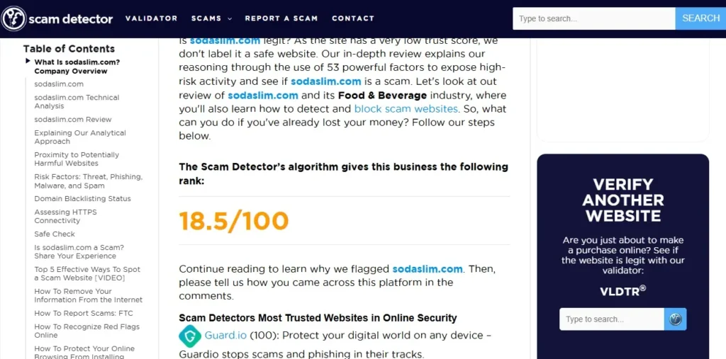 SodaSlim Review 2026 investigating whether sodaslim com is scam or legit