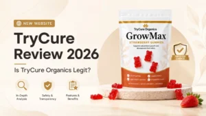 TryCure Review 2026 featuring GrowMax Height Gummies and legitimacy analysis