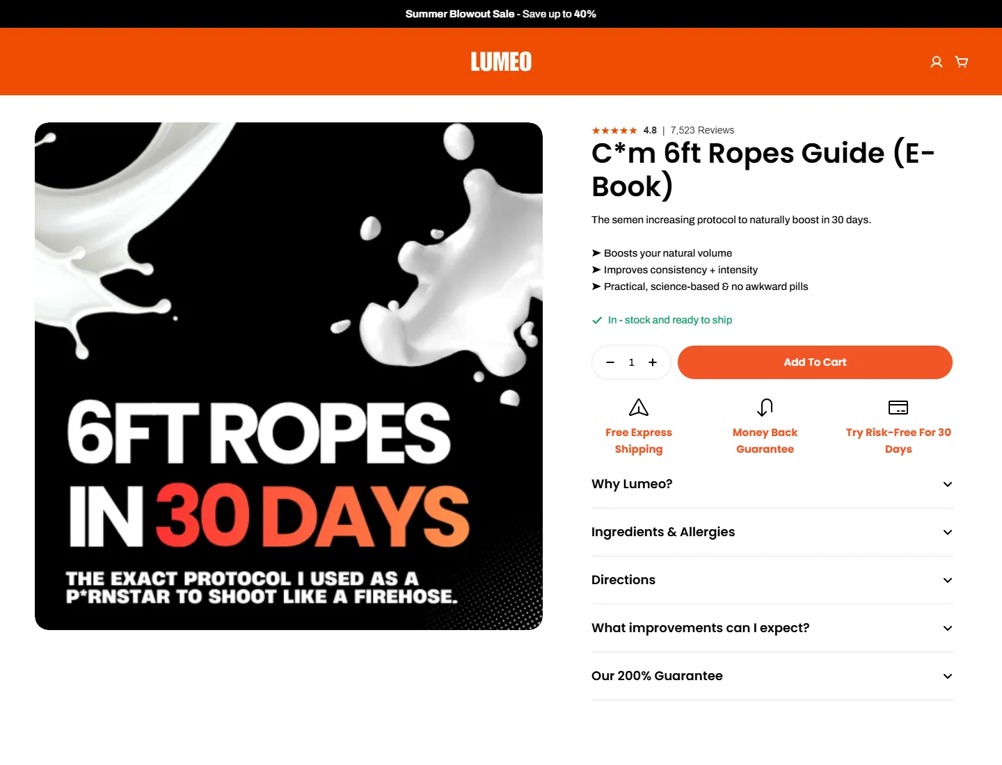 C*m 6ft Ropes Guide (E-Book) – Lumeo page captured during the ZeroThought investigation