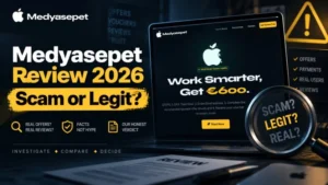 Medyasepet Review 2026 feature image showing the website offer and scam or legit investigation