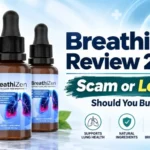 BreathiZen Review 2026 showing three BreathiZen supplement bottles with scam or legit buyer warning text