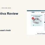 Helloreliva website or product material beside a ZeroThought review title.