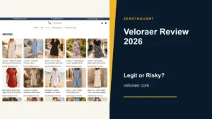 Veloraer website or product material beside a ZeroThought review title.