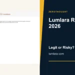 Lumlara website or product material beside a ZeroThought review title.