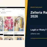 Zelleria website or product material beside a ZeroThought review title.