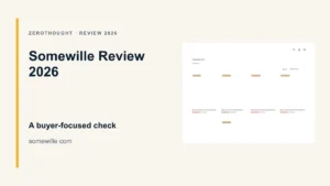 Somewille website or product material beside a ZeroThought review title.