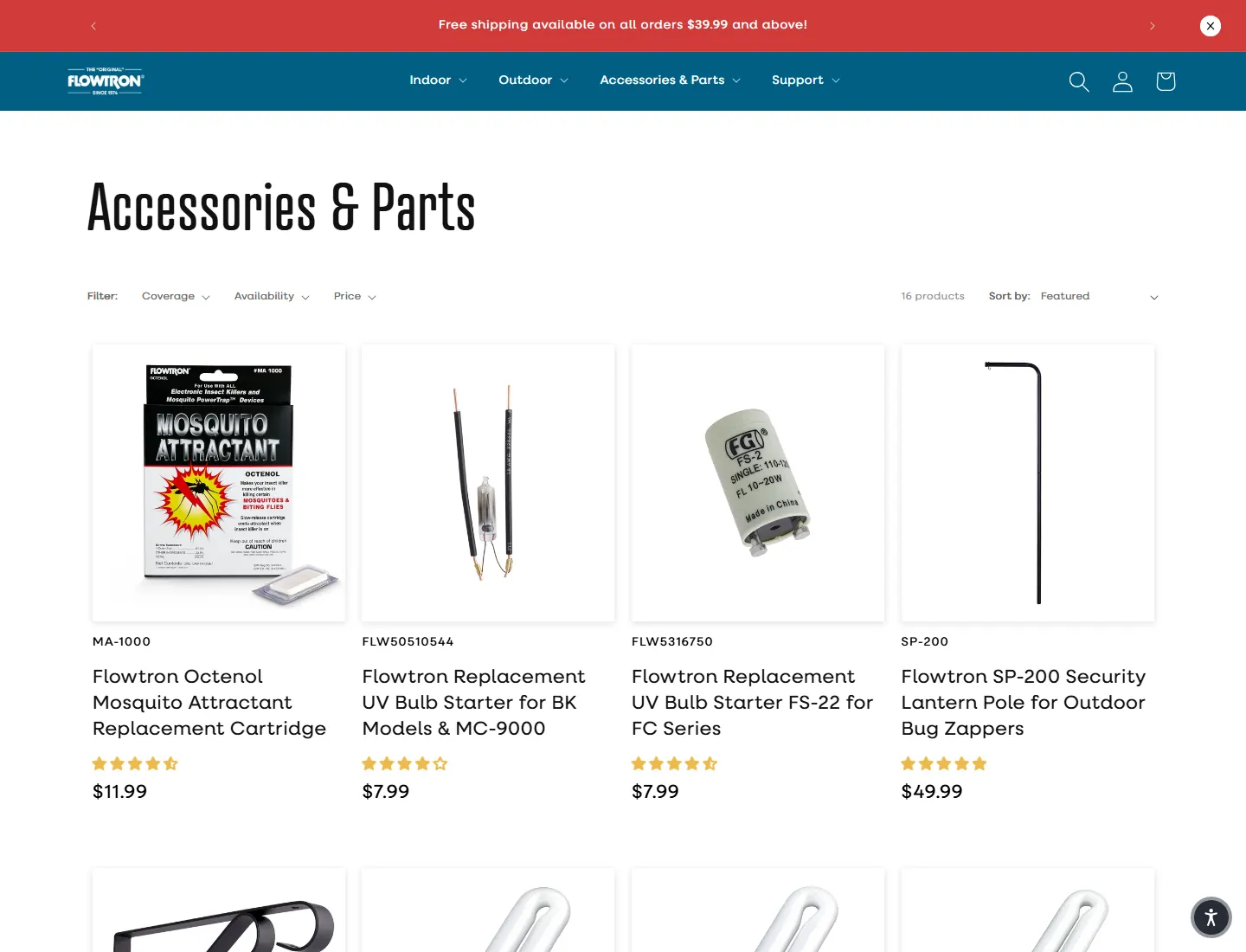 Flowtron Accessories & Parts: Find Exact Fits for Your Bug Zapper page captured during the ZeroThought investigation