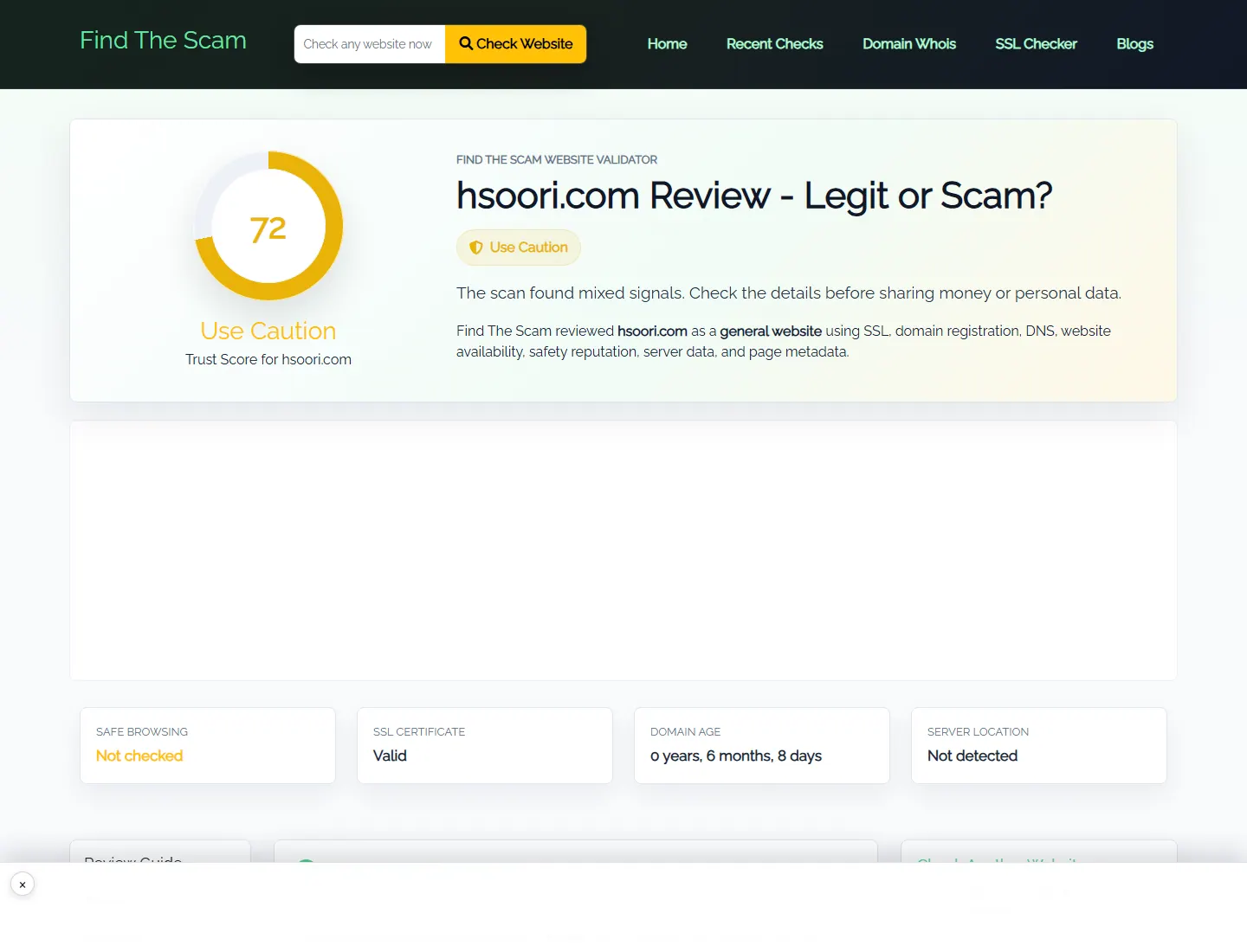 find the scam public profile for hsoori.com