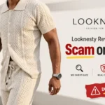 Looknesty Review 2026 featured image showing menβs fashion with Scam or Legit buyer warning