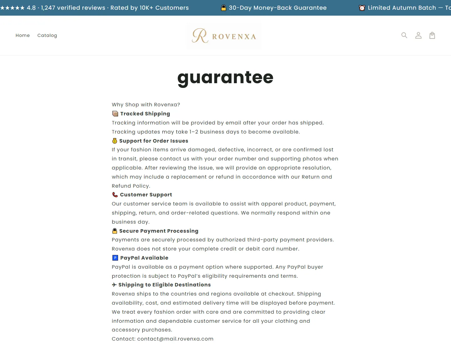 guarantee – rovenxa page captured during the ZeroThought investigation
