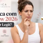 Sensica hair removal device review 2026 showing the Sensilight device and a shopper checking if Sensica com is legit.