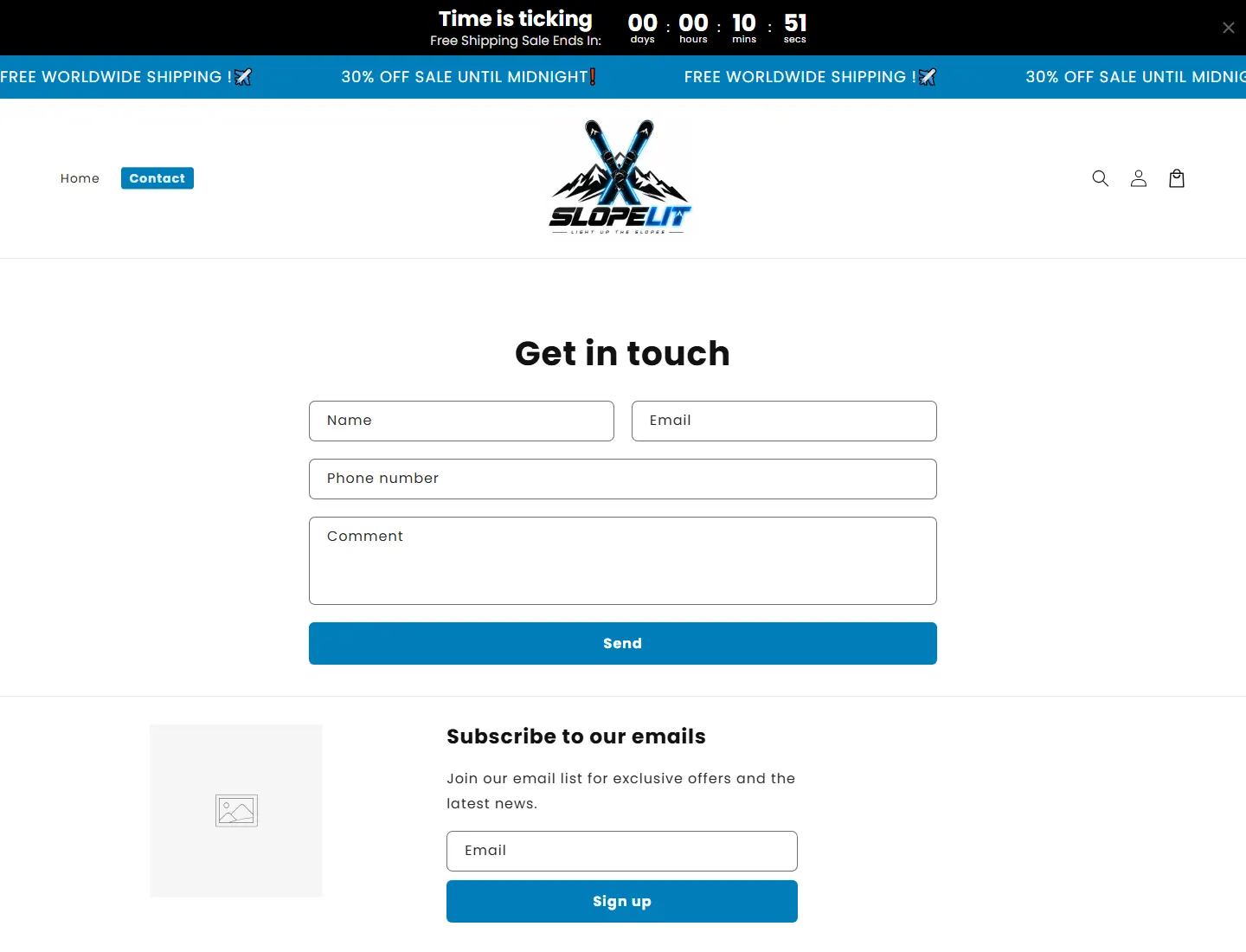 Contact – SlopeLit page captured during the ZeroThought investigation