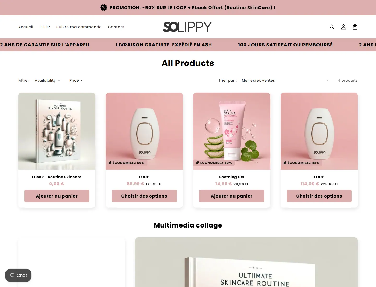 All Products – Solippy page captured during the ZeroThought investigation