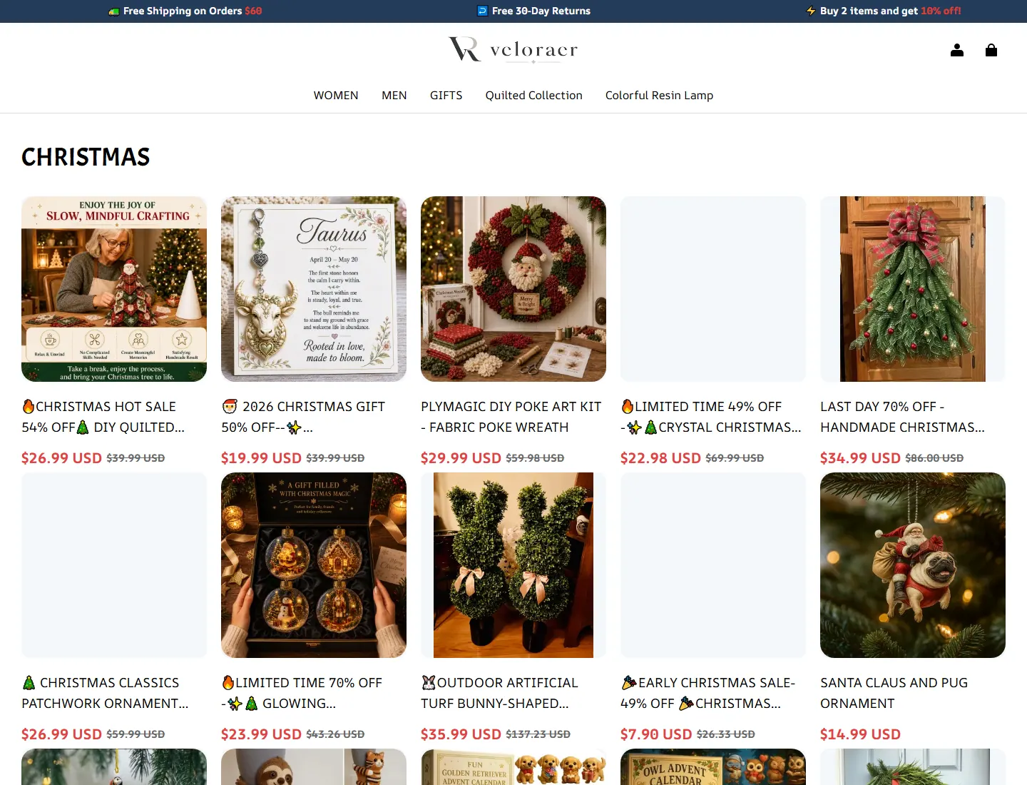 Christmas – veloraer page captured during the ZeroThought investigation
