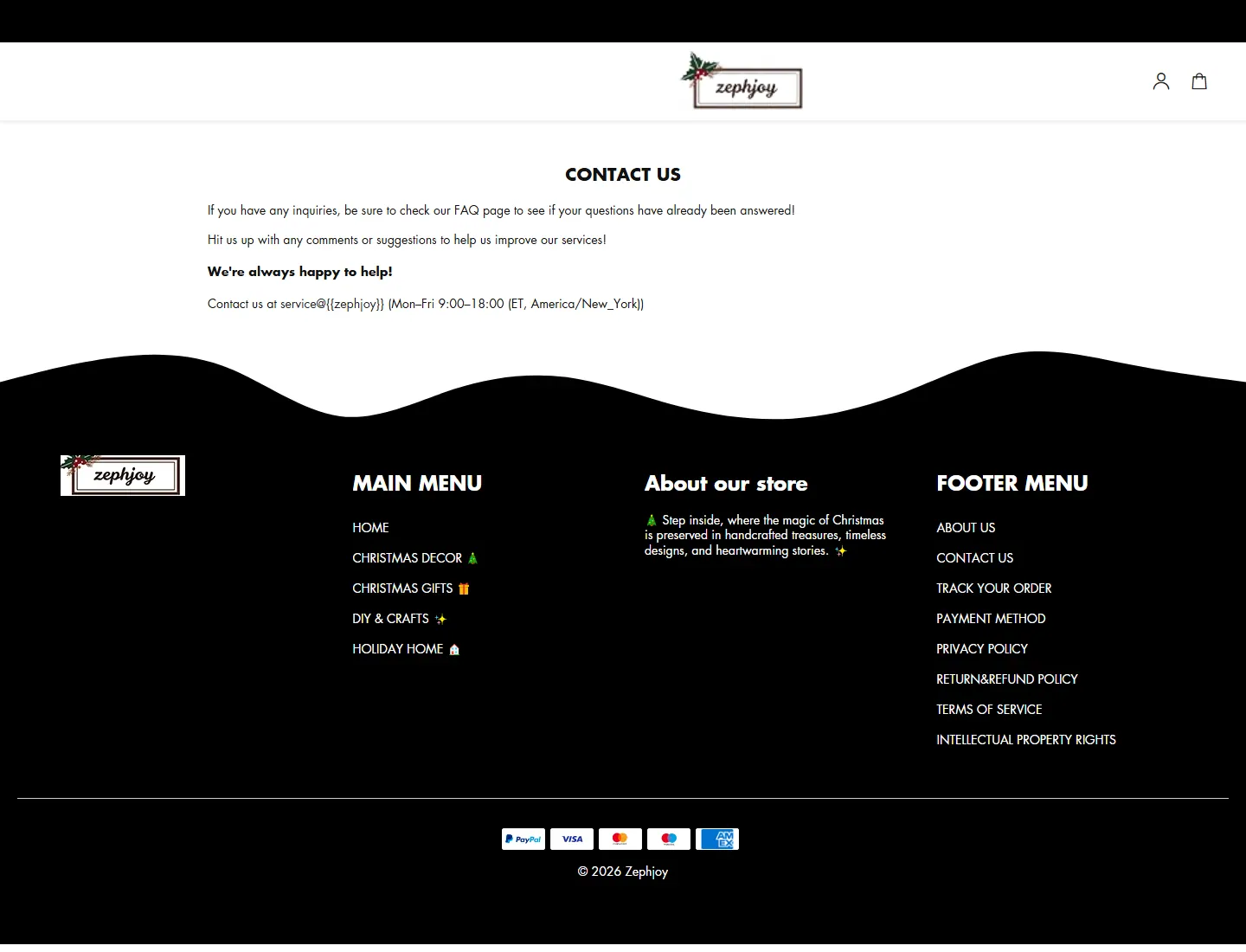 www.zephjoy.com page captured during the ZeroThought investigation