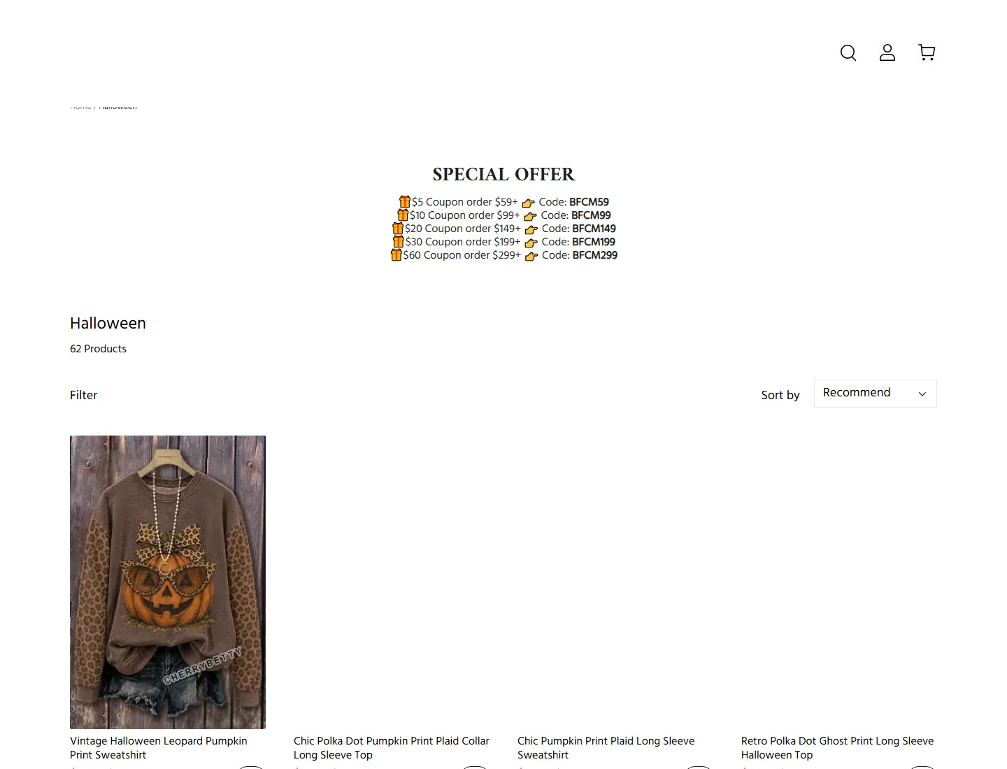 CHERRYBETTY Halloween page captured during the ZeroThought investigation