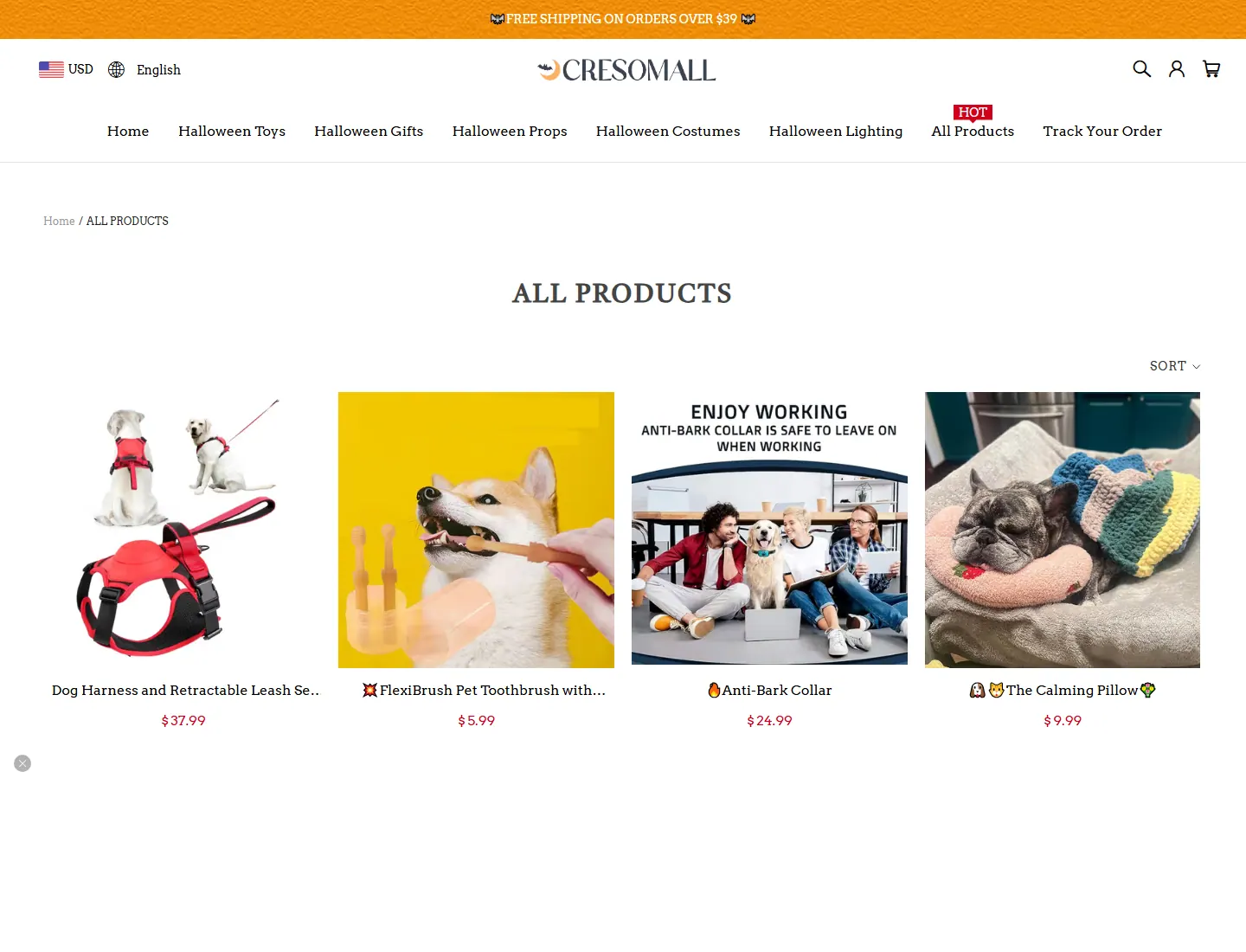ALL PRODUCTS – CRESOMALL page captured during the ZeroThought investigation
