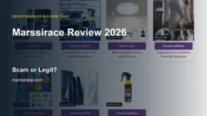 Marssirace website or product material beside a ZeroThought review title.
