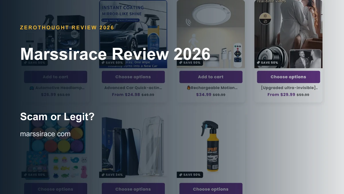 Marssirace website or product material beside a ZeroThought review title.