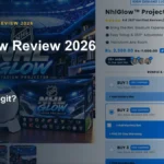 Nhlglow website or product material beside a ZeroThought review title.