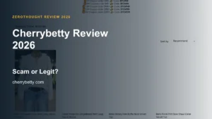 Cherrybetty website or product material beside a ZeroThought review title.