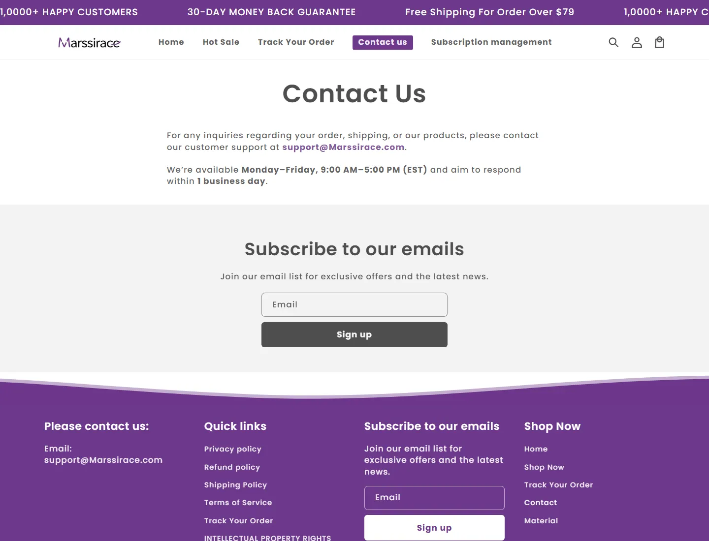 Contact Us – Marssirace page captured during the ZeroThought investigation