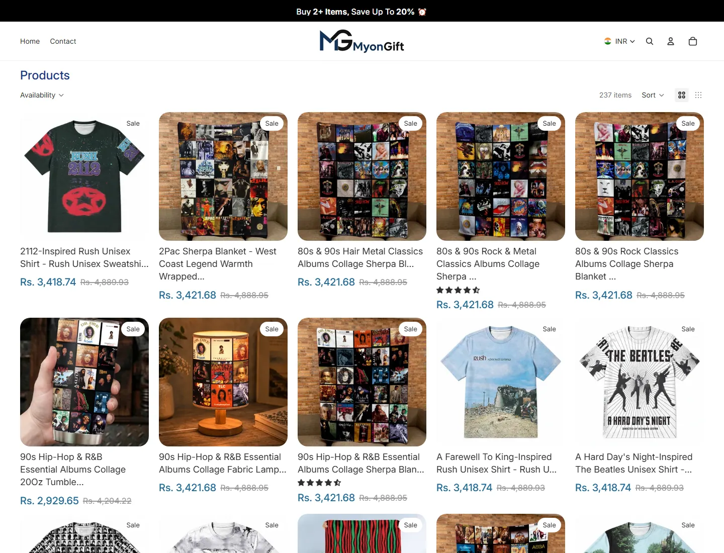 Products – MyonGift page captured during the ZeroThought investigation
