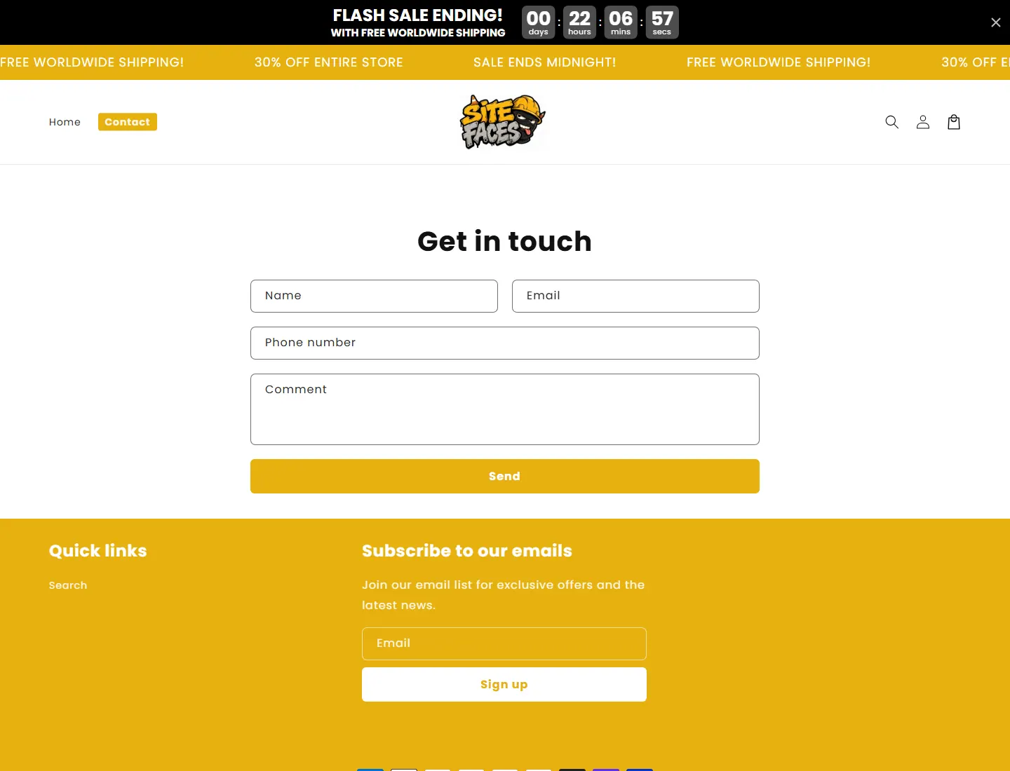 Contact – Site Faces page captured during the ZeroThought investigation