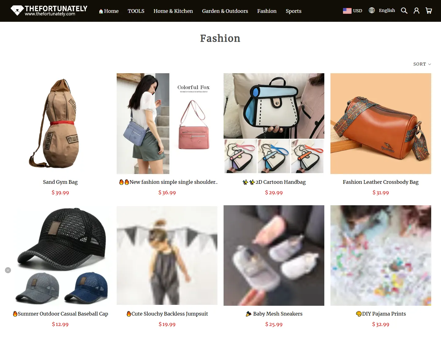 Fashion – thefortunately page captured during the ZeroThought investigation
